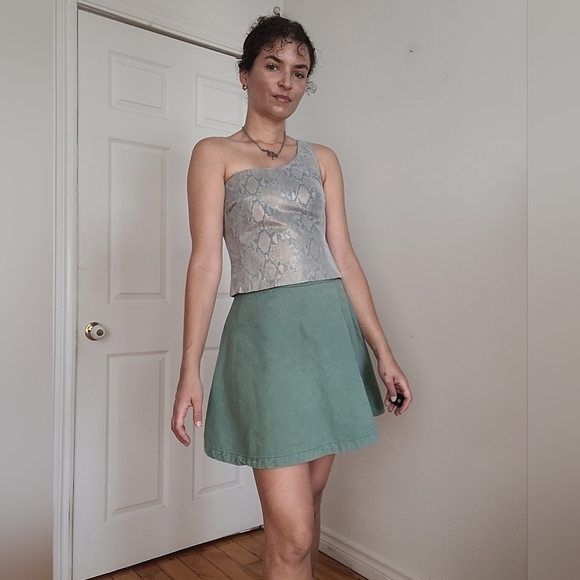 See By Chloé Green A-Line Cotton Women's Skirt - Picture 3 of 8